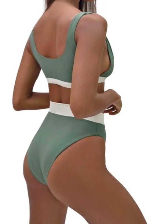 Free People Other - NWT Free people X Kya reversible Green and cream Bikini Bottom, Size: Large
